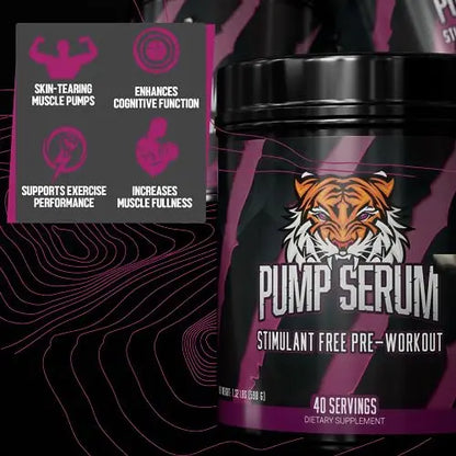 Huge Supplements Pump Serum, Stim Free Pre Workout and Nitric Oxide Booster Huge Supplements