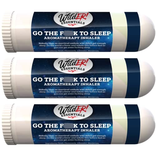 Wilder Essentials 3 Pack of Go The F to Sleep Aromatherapy Nasal Inhalers Made with 100% Natural mEssentials