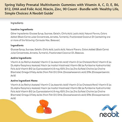 Spring Valley Prenatal Multivitamin Gummies with Vitamin A, C, D, E, B6, B12, DHA and Folic Acid Neobit
