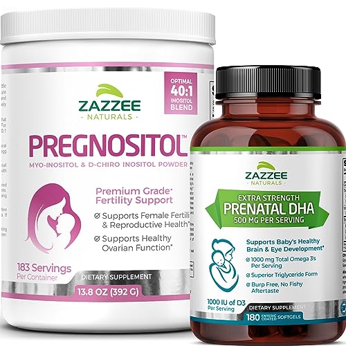 Zazzee PREGNOSITOL Powder and Extra Strength Prenatal DHA Zazzee
