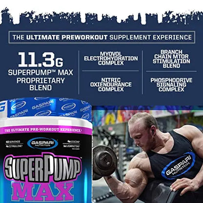 Gaspari Nutrition SuperPump MAX, The Ultimate Pre Workout Powder, Sustained Energy Gaspari Nutrition