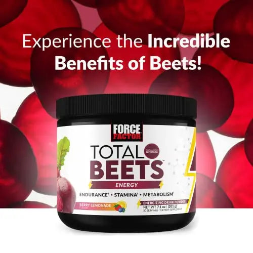 FORCE FACTOR Total Beets Beet Root Powder with Energy, NO3-T Nitrates to Support Force Factor