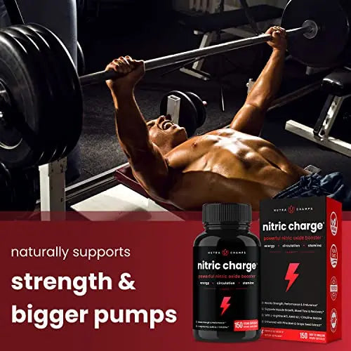 Nitric Oxide Supplement | L-Arginine, L Citrulline Malate, AAKG, Pine Bark, Grape Seed NutraChamps