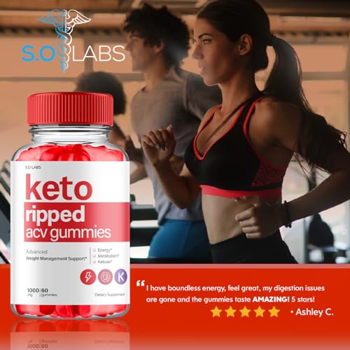 (5 Pack) Keto Ripped ACV Gummies, Keto Ripped ACV Gummies Advanced Weight Loss S.O Labs