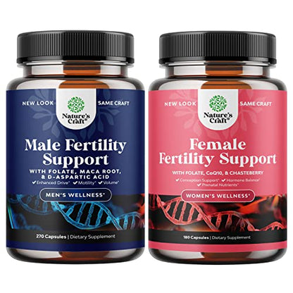 Fertility Supplements for Men and Women Bundle - Premium Fertility Support Multivitamin Natures Craft