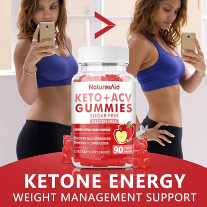 (2 Pack) 180 CT Keto Acv Gummies for Advanced Weight Loss & Belly Fat Burn - Pro Natures Aid