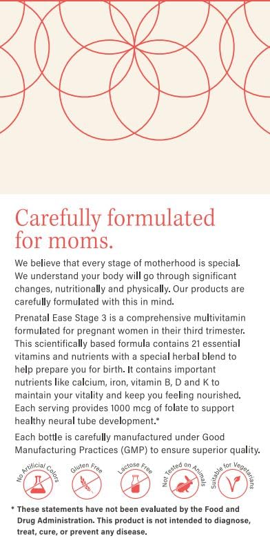 Prenatal Ease Stage 3, Third Trimester Multivitamin, Contains Methylfolate and Chromium, 45-Day Supply Prenatal Ease