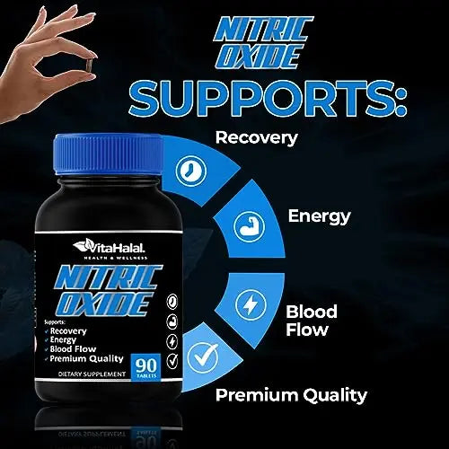 VitaHalal Nitric Oxide Supplement - Powerful Nitric Oxide Booster for Men to Support Blood VitaHalal