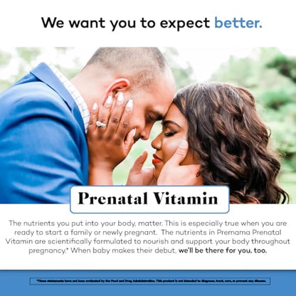 Premama Prenatal Vitamins for Women, Once-Daily Multivitamin Supplement, Includes Folate Premama