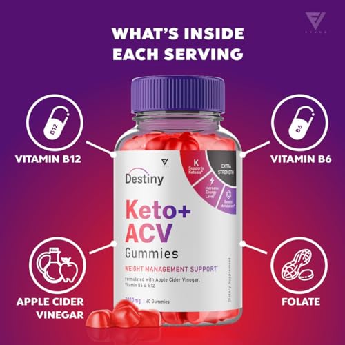 (2 Pack) Destiny Keto ACV Gummies, Destiny Keto Gummies Advanced Weight Loss Plus Fyvus