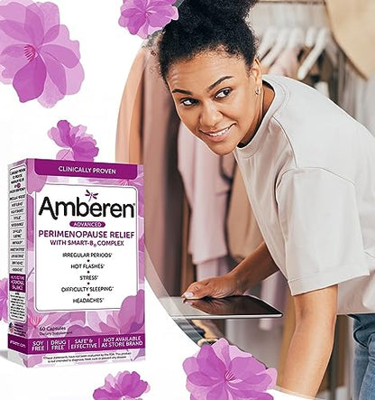 Amberen Perimenopause, Peri-Menopause Multi-Symptom Relief, Vitamin B, Vitamin E & Antioxidants Amberen