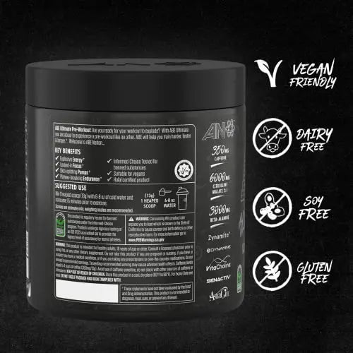ABE Pre Workout Powder - All Black Everything Pre Workout Energy Drink with Citrulline ABE all black everything
