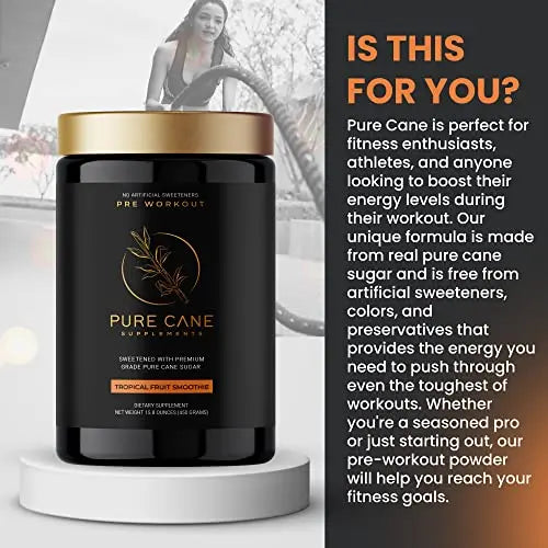 Pure Cane Natural Pre Workout Powder for Men & Women - No Artificial Sweeteners Pure Cane Supplements, Inc.