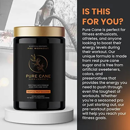 Pure Cane Natural Pre Workout Powder for Men & Women - No Artificial Sweeteners Pure Cane Supplements, Inc.