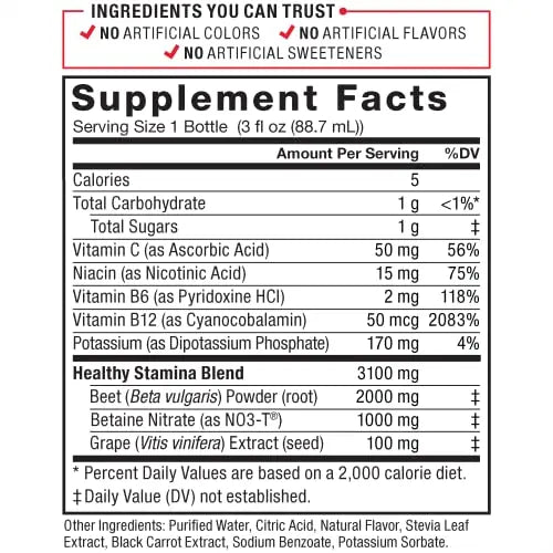 Force Factor Total Beets Superfood Shots for Healthy All-Day Stamina, Energy Drink Alternative Force Factor