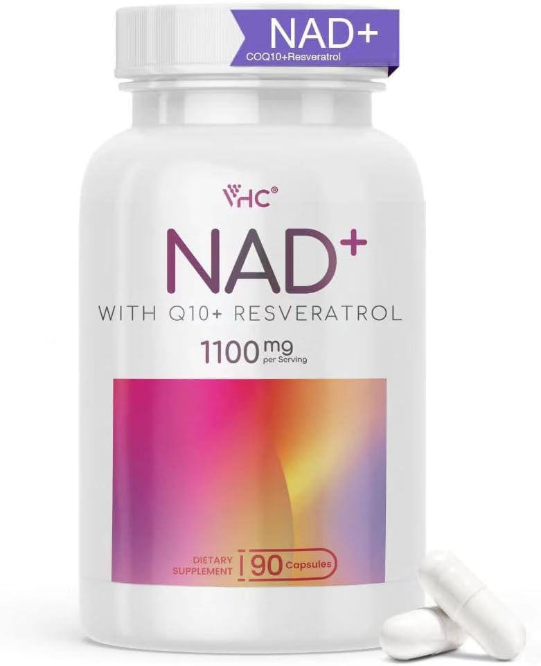 VHC NAD+ Supplement, NMN Alternative Liposomes with CoQ10, Trans-Resveratrol for Women & Men,Support Energy, Anti-Aging,Focus,90 Capsules VHCBuy Supplements Australia