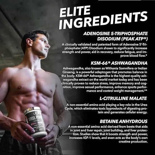 SteelFit Steel Pump - Advanced Pre-Workout Powder Drink - 30 Servings - Peak Performance SteelFit
