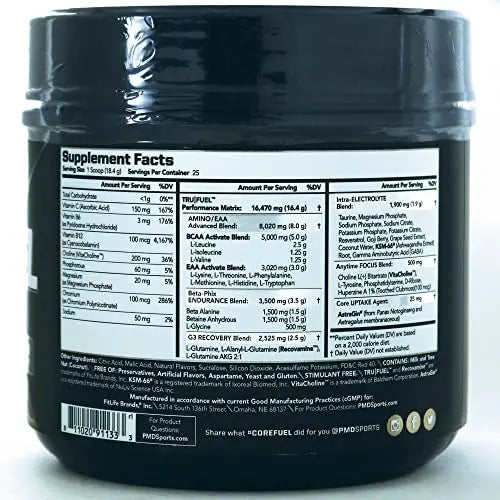 PMD Sports Core Fuel Endurance, Performance & Recovery - BCAAs, EAAs, Beta Alanine PMD