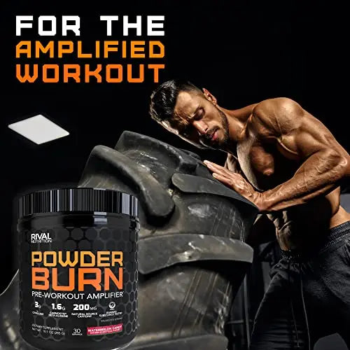 Rivalus Powder Burn - Watermelon Candy, 0.8 Pound - Intense Pre-Workout Energy Rivalus