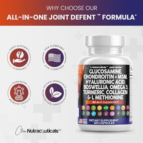 Clean Glucosamine Chondroitin MSM Turmeric Hyaluronic Acid Boswellia