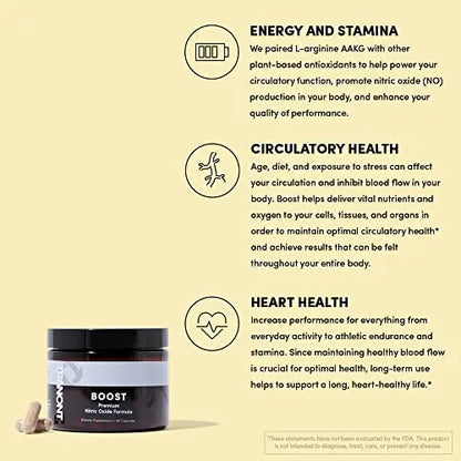 Tranont Boost - Premium Nitric Oxide Supplement Formula - Promotes Optimal Health Tranont