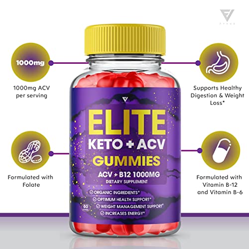 (3 Pack) Elite Keto ACV Gummies AVC, Elite Keto Plus ACV Advanced Weight Loss Gummies Fyvus