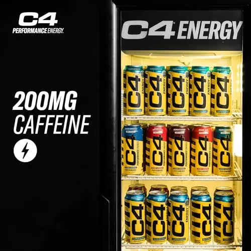 C4 Energy Carbonated Zero Sugar Energy Drink, Pre Workout Drink + Beta Alanine, Midnight Cellucor
