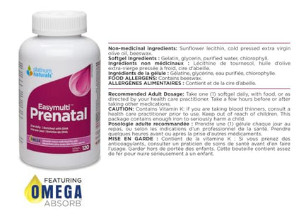 Platinum Naturals EasyMulti Prenatal, 120 CT Platinum