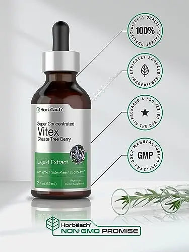 Vitex Berry Chasteberry Extract | 2 fl oz | Super Concentrated | Alcohol Free Chaste Tree Horbäach