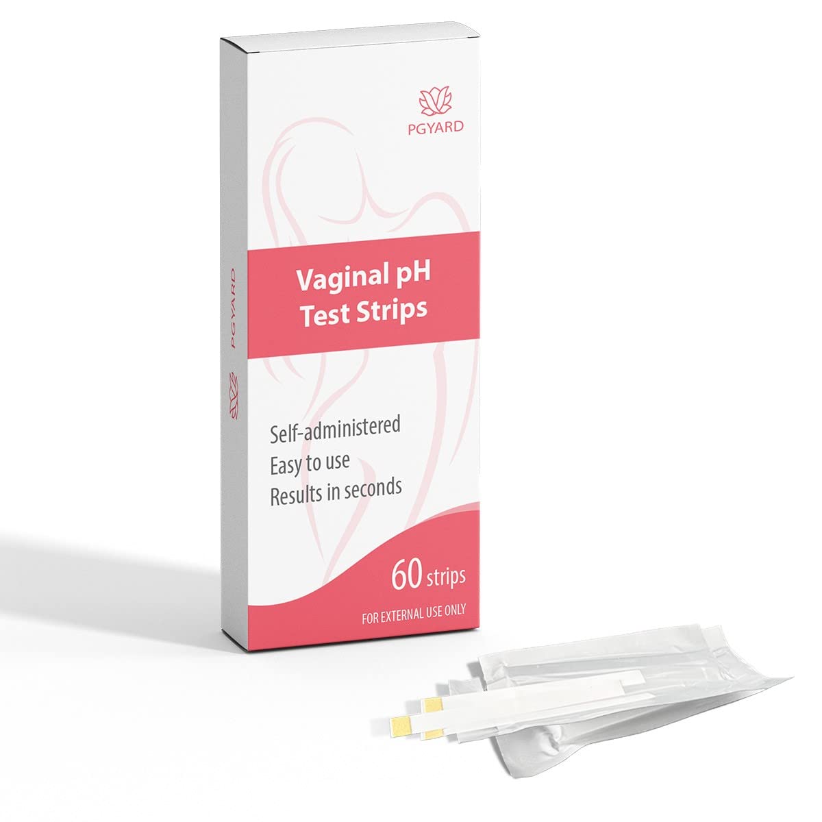 [60 Pack] PGYARD Vaginal Health pH Test Strips, Feminine pH Test, Value Pack PGYARD