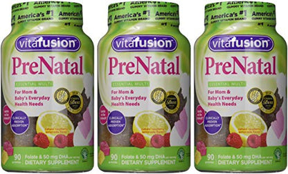 Vitafusion Prenatal Dha and Folic Acid Gummy Vitamins, 90 Each by Vitafusion (Pack of 3) Vitafusion