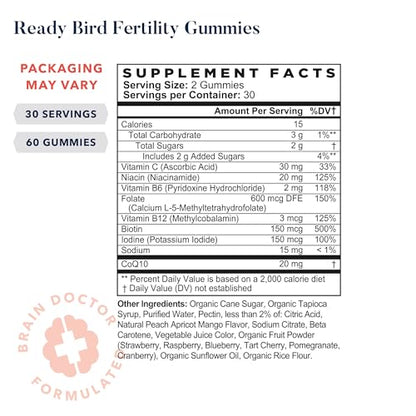 Best Nest Wellness Ready Bird Fertility Gummy Vitamins, Prenatal Multivitamin Gummies Best Nest Wellness