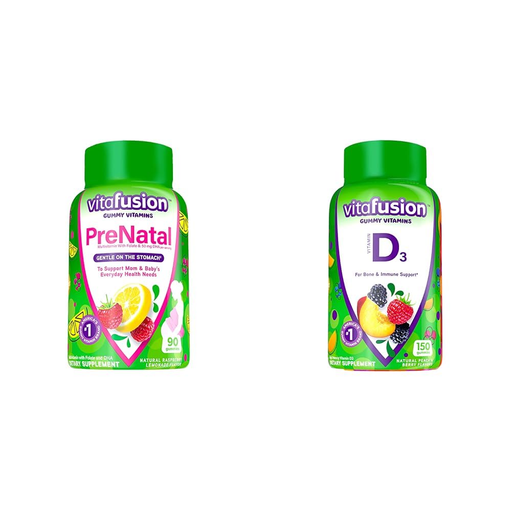 Vitafusion PreNatal Gummy Vitamins & Vitamin D3 Gummy Vitamins for Bone and Immune Vitafusion