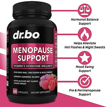 Menopause Supplements for Women Support Pills - Natural Menopause Relief for Hot Flashes DR. BO