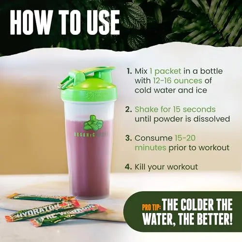 Organic Muscle Superfood Pre Workout Powder for Men & Women, Passionfruit Guava Organic Muscle