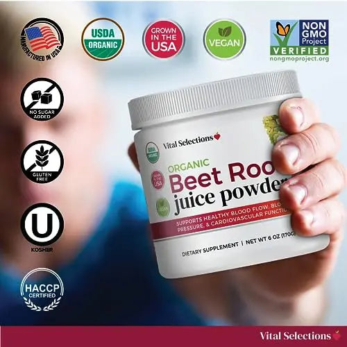 Vital Selections 100% Organic Beet Root Juice Powder, Highest Purity and Potency Vital Selections