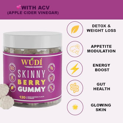 Wúdí Skinny Berry Gummy - Detox, Metabolism & Energy Booster, Plant Based Healthy Wúdí