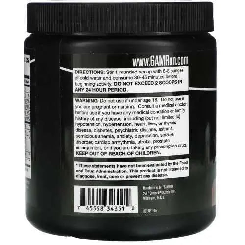 6AM Run Sprint - Pre Workout Powder for Instant Energy Boost for Cardio and Focus 6AM Run