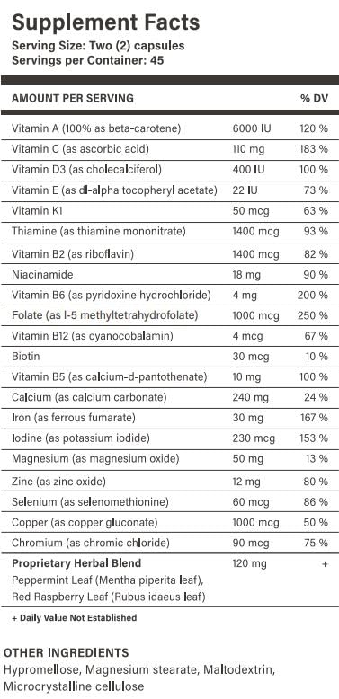 Prenatal Ease Stage 3, Third Trimester Multivitamin, Contains Methylfolate and Chromium, 45-Day Supply Prenatal Ease