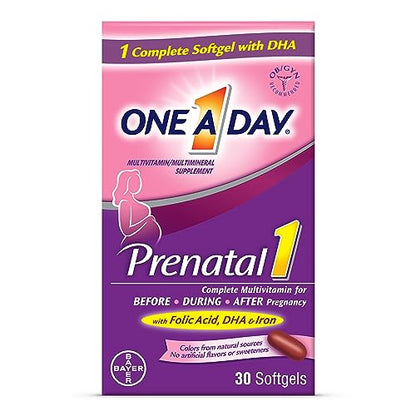 One A Day Women's Prenatal 1 Multivitamin including Vitamin A, Vitamin C, Vitamin D, B6, B12, Iron ONE A DAY
