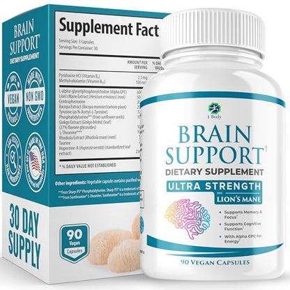 1 Body Brain Supplements for Memory and Focus - Support Healthy Brain 1 Body