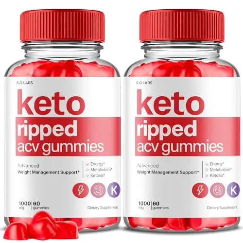 (2 Pack) Keto Ripped ACV Gummies Advanced Weight Loss, Keto Ripped Keto + ACV Gumm S.O Labs