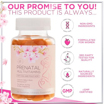 Hello Lovely! Prenatal Gummy Vitamins w/Folic Acid & DHA, Womens Prenatal Multivitamin Hello Lovely!