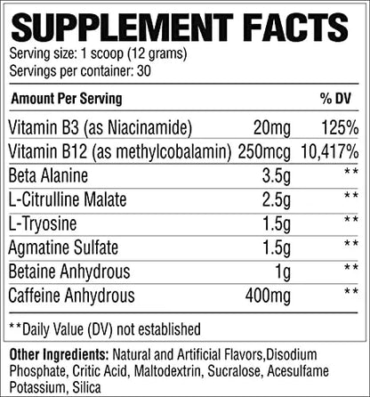 RAW Preworkout Extreme | High Stimulant Preworkout Powder Drink, Extreme Energy RAW