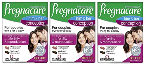 Vitabiotics Three Packs of Pregnacare His & Hers Vitabiotics