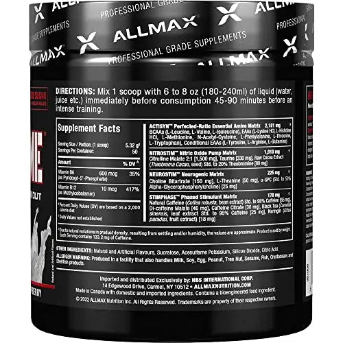 ALLMAX MUSCLEPRIME, White Raspberry - 266 g - Advanced Grade Pre-Workout ALLMAX Nutrition