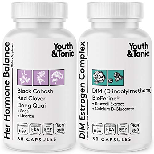 Youth & Tonic Menopause & PMS Support for Women Through Balanced Estrogen Metabolism – 90 Pills Youth & Tonic