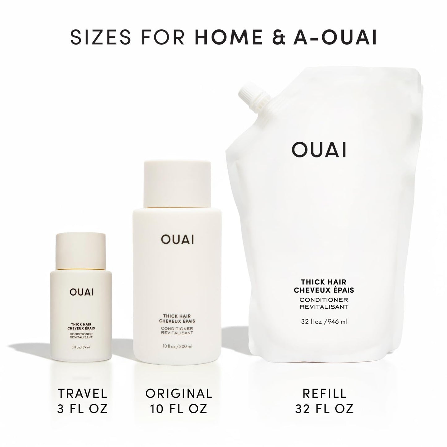 OUAI Thick Hair Conditioner Refill - Moisturizing Conditioner for Dry, Frizzy Hair - Keratin, Marshmallow Root, Shea Butter and Avocado Oil - Paraben, Phthalate & Sulfate Free (32 Oz) OUAIBuy Supplements Australia