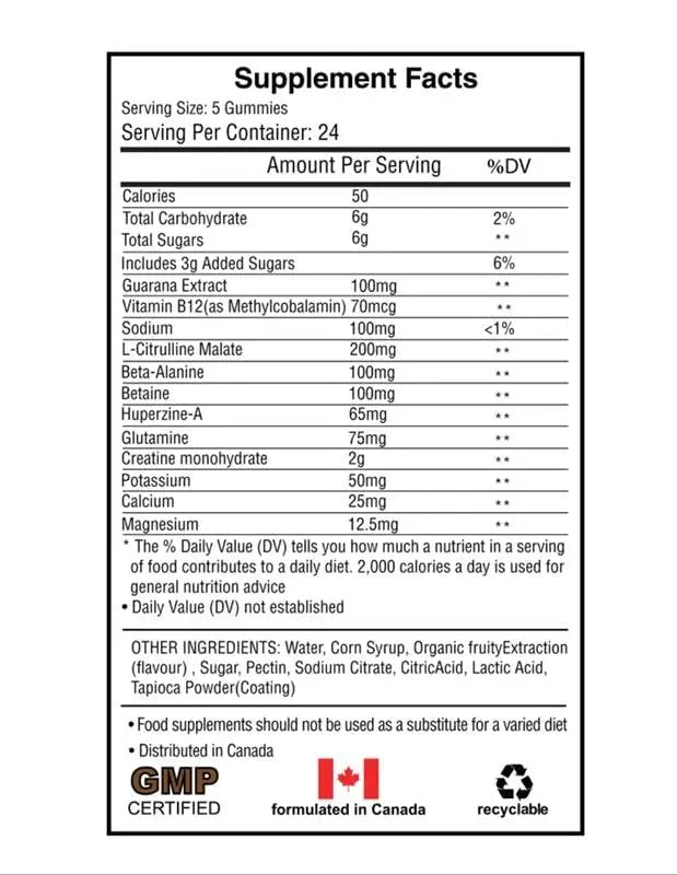 Pre Workout Gummies Elite Fuel - Endless Energy, Instant Strength Gain, Intense Pump Heath Secret